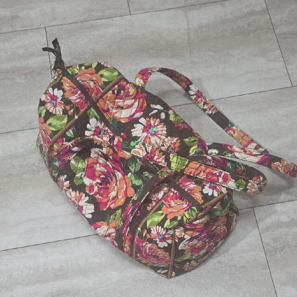 Vera Bradley Floral Brown Travel Bag - Picture 2 of 16